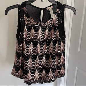 Sequins Black & Gold Top